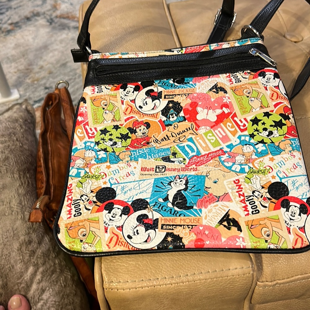 Disney’s vintage Crossbody bag with two outside zippers